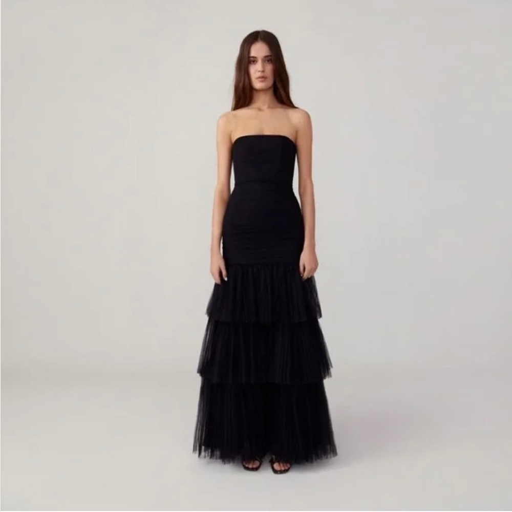 Fame and Partners Black Tiered Gown with tulle - absolutely stunning. Worn once.